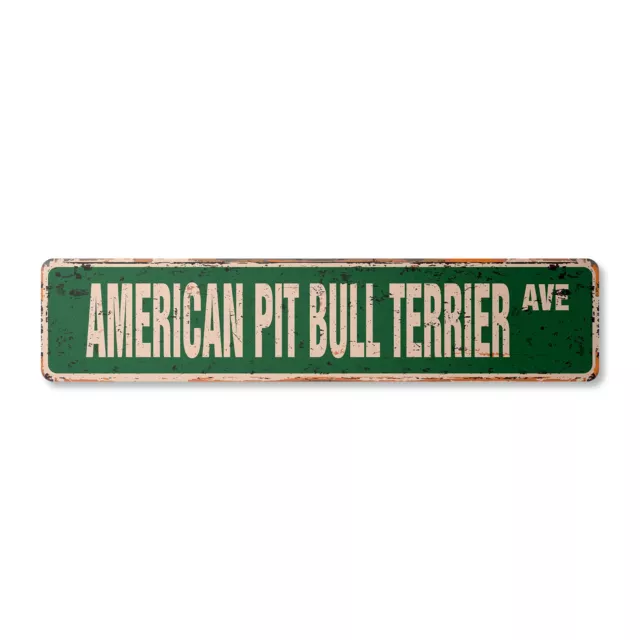 AMERICAN PIT BULL TERRIER Vintage Street Sign dog pitbull groomer veterinarian