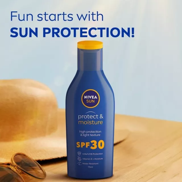 NIVEA SUN Protect & Moisture SPF 30 Protector solar para hombres y mujeres... 3