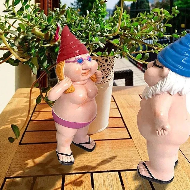 Funny Elf Dwarf Crafts Gnomes Naked Garden Naughty Statuary Statue Ornaments Toy