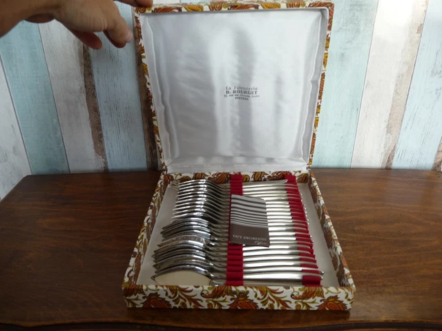 ANCIEN COUVERTS A POISSON STYLE LOUIS XV - INOX GUY DEGRENNE 18/8 - COMME NEUF e