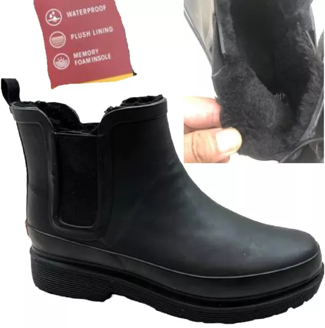 Mujer Tobillo Wellington WELLIES Impermeable Chelsea Cálido Botas de Nieve Talla