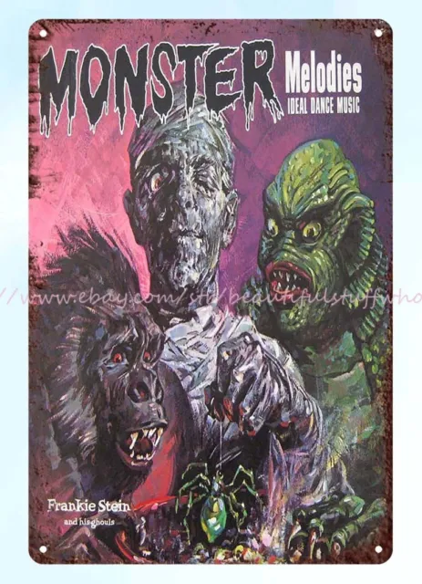 home & decor 1960s Frankie Stein And His Ghouls Monster Melodies metal tin sign