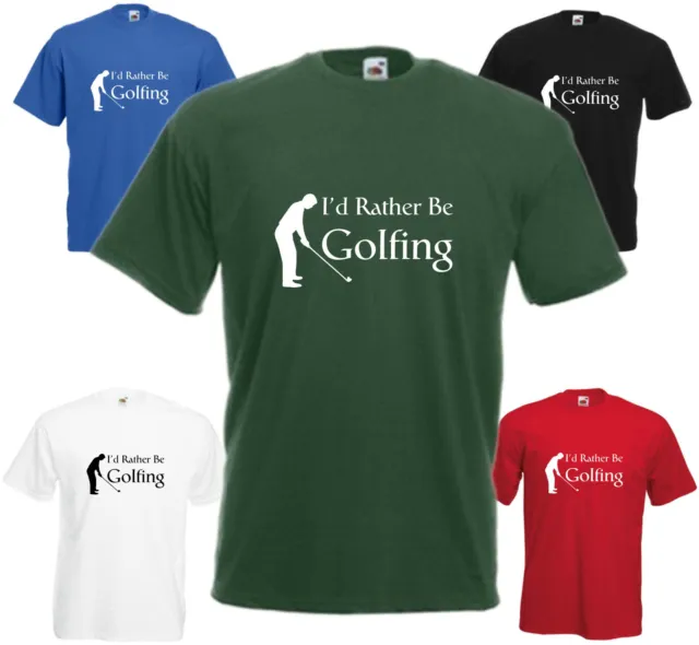 I'd Rather Be Golfing T Shirt Tee Xmas Gift Top Comedy Fathers Golf Club Funny