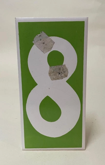 Design Council London 1960s 70s Pottery Number Tile - No. 8 - Lime Green & White