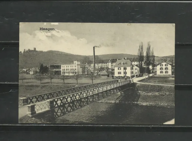Haagen (Lörrach) Ortsansicht, Brücke, Feldpost 1918,