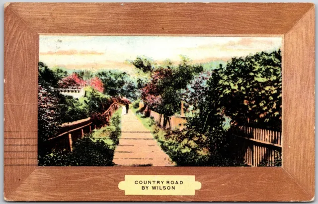 1908 Country Road By Wilson Painting Artwork Posted Postcard