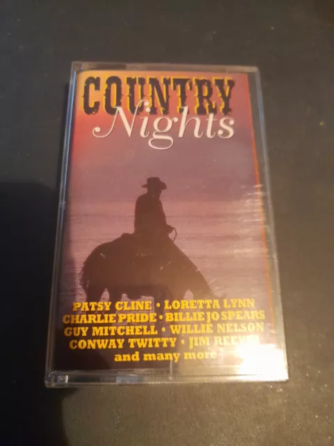 COUNTRY NIGHTS - COUNTRY MUSIC CASSETTE - 18 TRACKS - Patsy Cline, Loretta Lynn