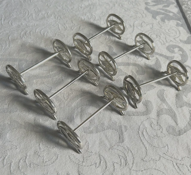 6 couteaux à poisson vintages/anciens métal argenté style art déco SFAM