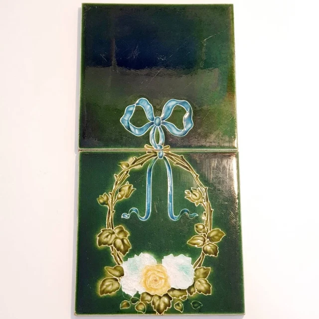 Vintage Fire Place Tiles Art Nouveau Style