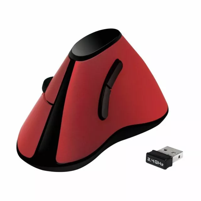 Vertikale Optische Funk Maus Kabellos ergonomisches Design 2.4 GHz 1200 dpi rot