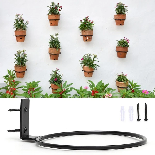 Plant Vessels Planter Pot Stand Wall Mounting Flower Pot Holder Ring
