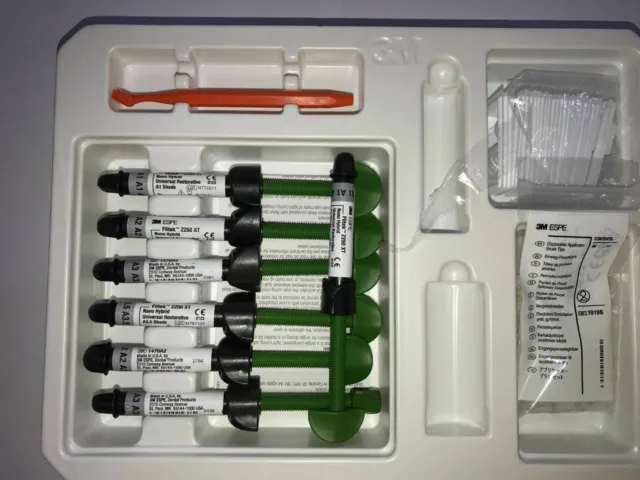Dental 3M Espe Z250 Xt Nano Hybrid Composite Kit Of 7 Syringes. Original Kit