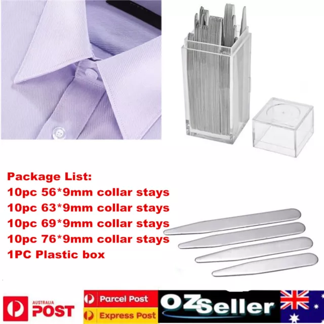 40X Collar Stays Collar Stay Bones for Mens Shirt Stay Stiffener Stainless Steel