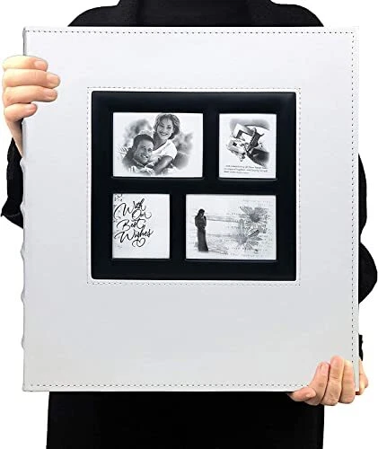 RECUTMS Photo Albums 4x6 Hold 600 Photos Black Pages Large Capacity Leather C...