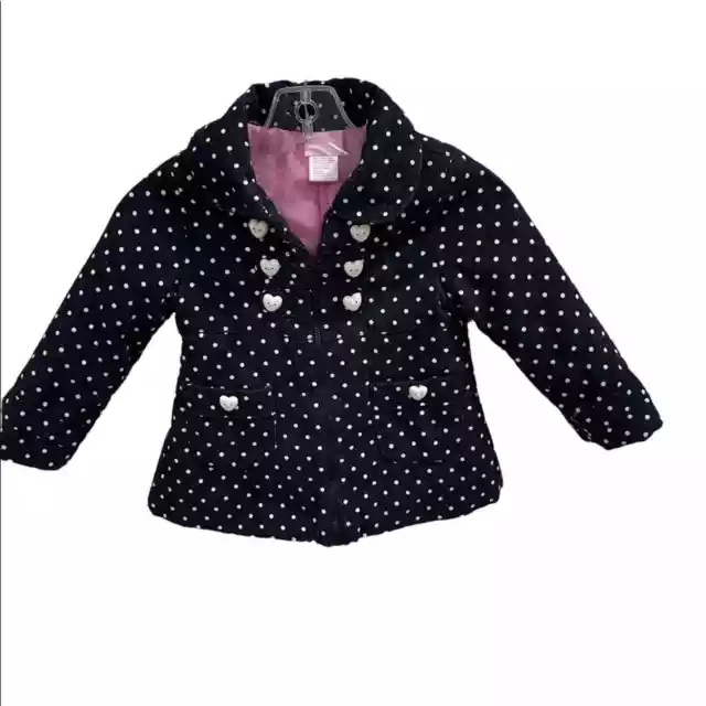 Nannette girl size 3T girl toddler jacket with heart buttons