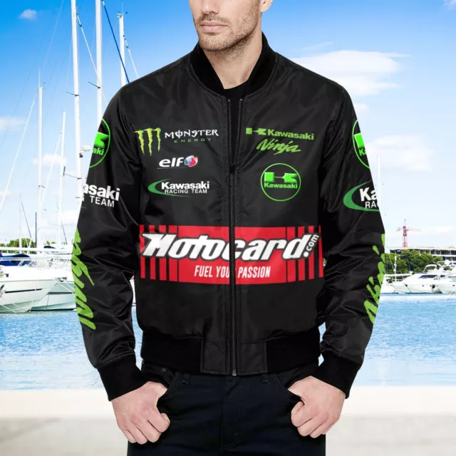 Kawasaki Ninja Fan Bomberjacke  F1 Formel 1 Rennjacke Outdoor, winddicht, Racing