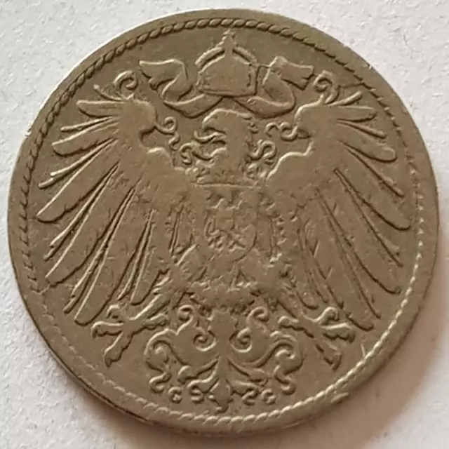 10 Pfennig, 1890-1916 großer Adler, 1896 G, J13, --SELTEN-- 2