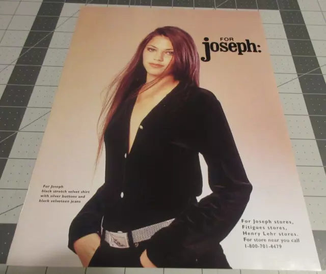 1997 for Joseph Stores, black stretch velvet shirt, Fashion, Vintage Print Ad