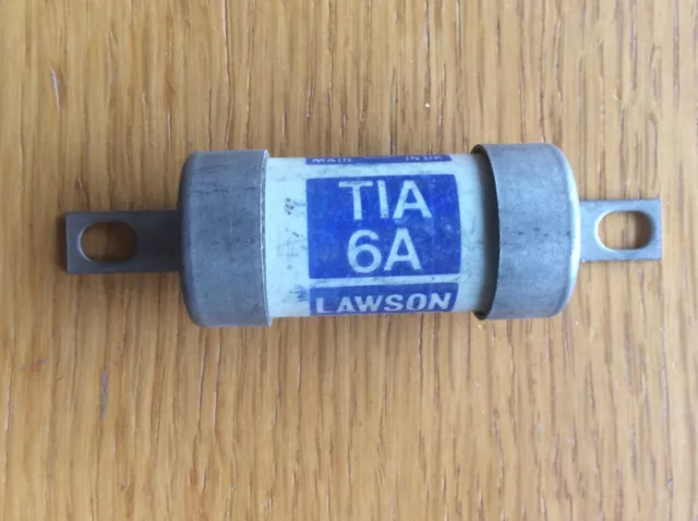 Lawson 415v 6A 80kA TIA6A Lugged Cartridge Fuse Link, Industrial Commercial