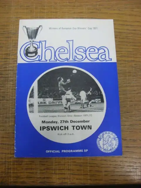 27/12/1971 Chelsea v Ipswich Town  (Light Crease)