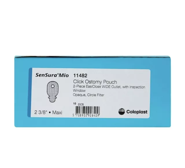 New SenSura Mio Filtered Ostomy click wide outlet Pouch Opaque 10/Box 11482