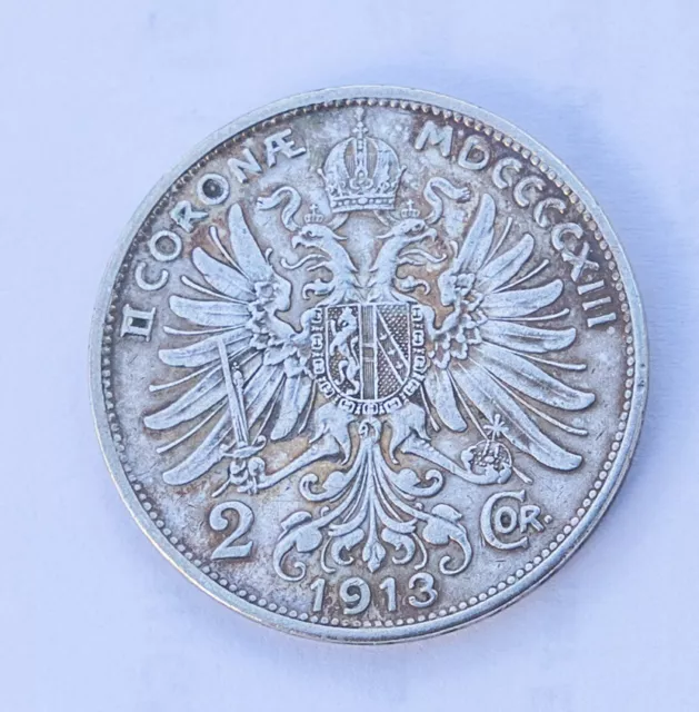 2 Kronen. Österreich-Ungarn 1913, Silber