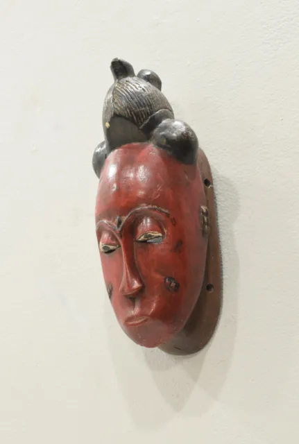 African Mask Wood Crest Baule Tribe Mask 3