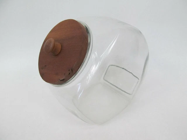 Candy or Apothecary Jar (Glass w/ Wood Lid)