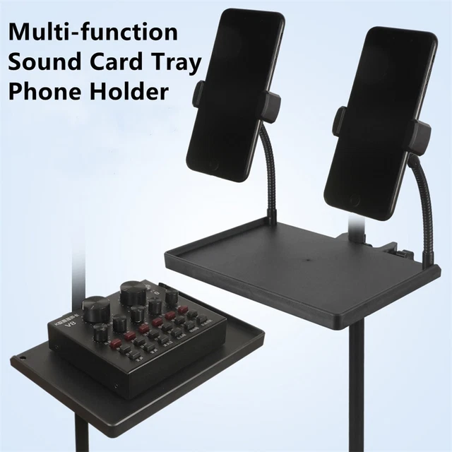Plateau De Carte Son Support De Microphone Universel Pince De Plateau De Carte Son Pour Support De Trépied Support De Support De Microphone De Diffusion En Direct