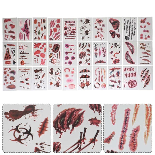 Papier Aufkleber Für Narbentattoos Zombie-Tattoo Wunde Cosplay