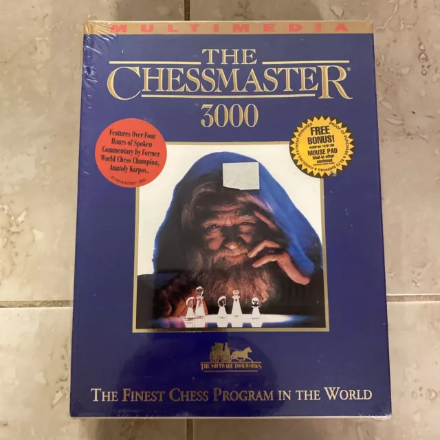 VTG THE CHESSMASTER 3000 Big Box PC Chess Game MS DOS Windows 95