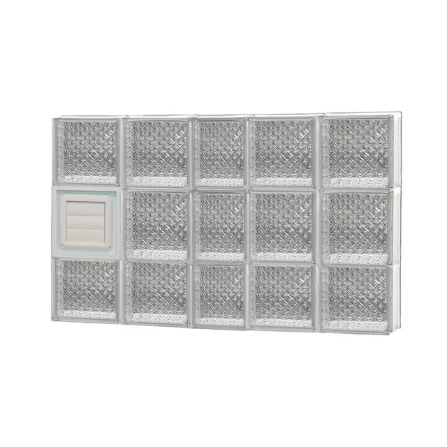 36.75 In. X 23.25 In. X 3.125 In. Frameless Diamond Pattern Glass Block Window w