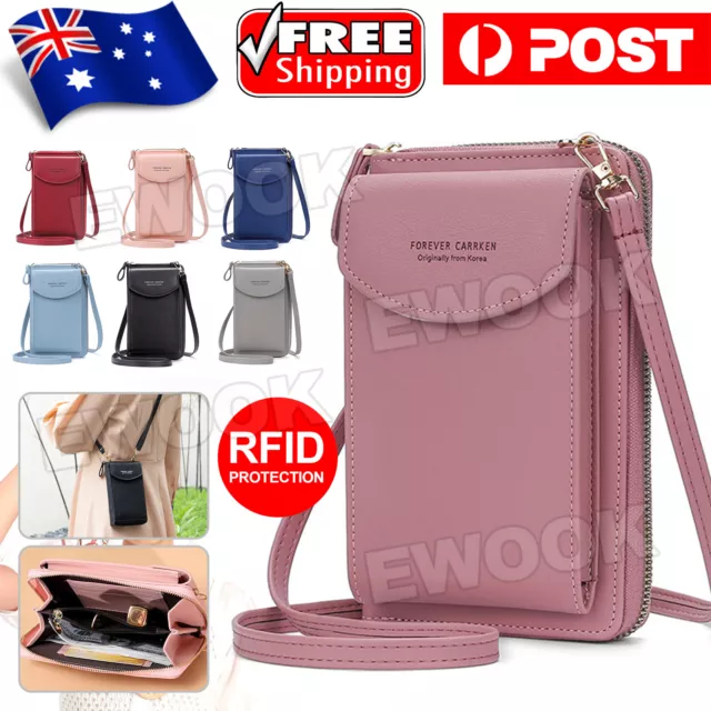 Women Crossbody Phone Purse Touch Screen Bag RFID Blocking Wallet Shoulder Strap