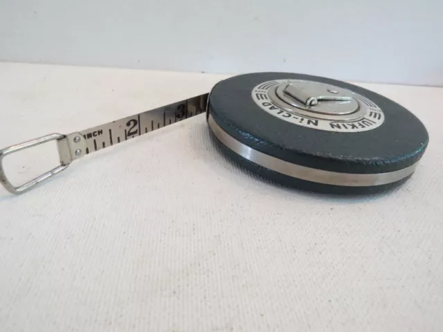 Vintage Lufkin Rule Co. 50ft Hand Winding Fabric Tape Measure (#757)