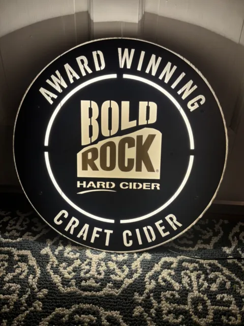 Bold Rock Hard Cider Wood Metal Beer BAR Sign LED Light Rare Nellysford VA 18”