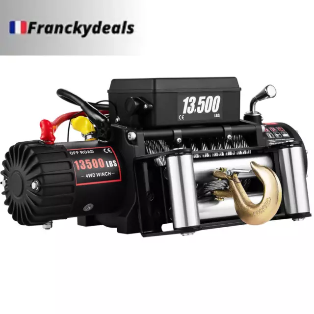 Treuil Électrique 12V 13500lbs Vevor Corde Traction 4x4 Télécommande 6124KG