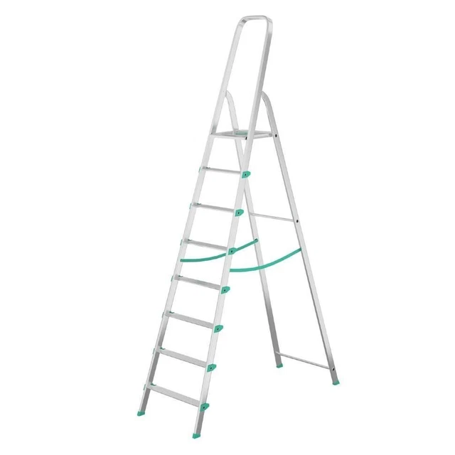 Scala LIBELLULA 8 Gradini In Alluminio E Piedini Antiscivolo EN131 MADE IN ITALY