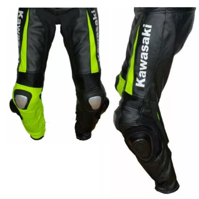 Pantalones de cuero para motocicletas de carreras Kawasaki para hombre MOTOGP motociclista motocicleta 2