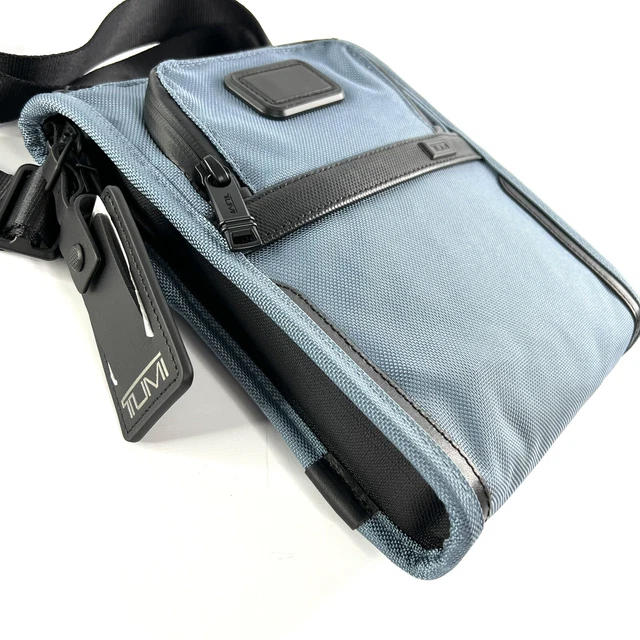 TUMI Alpha 3 Pocket Bag Small Storm Blue with Black Trim 3