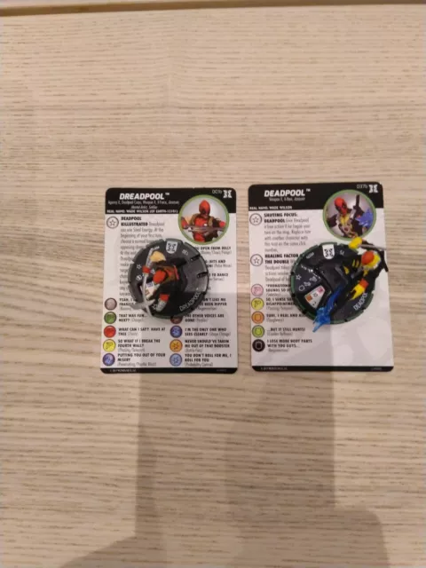 Heroclix Marvel Deadpool and X-Forces lot de 2 primes (001b et 037b)