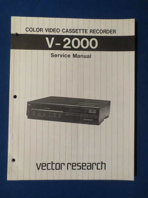 VECTOR RESEARCH V-2000 Vhs Vcr Service Manual Original Factory Issue ...