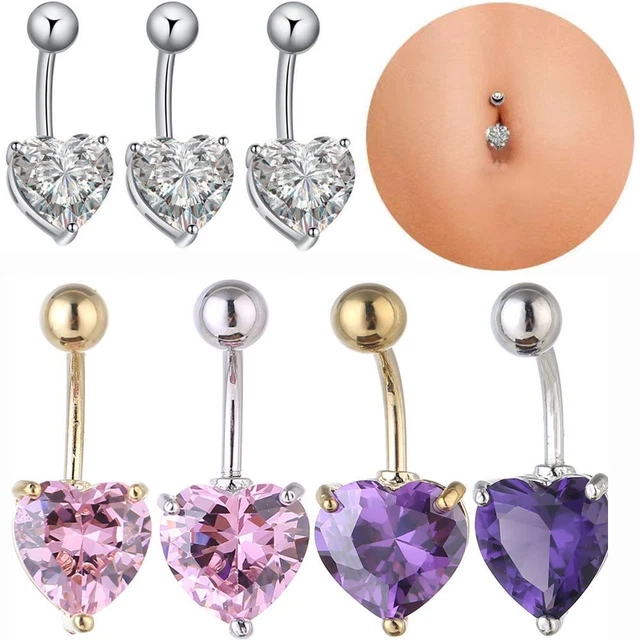 JEWELRY CRYSTAL BODY Piercing Navel Bars Belly Button Ring 316L