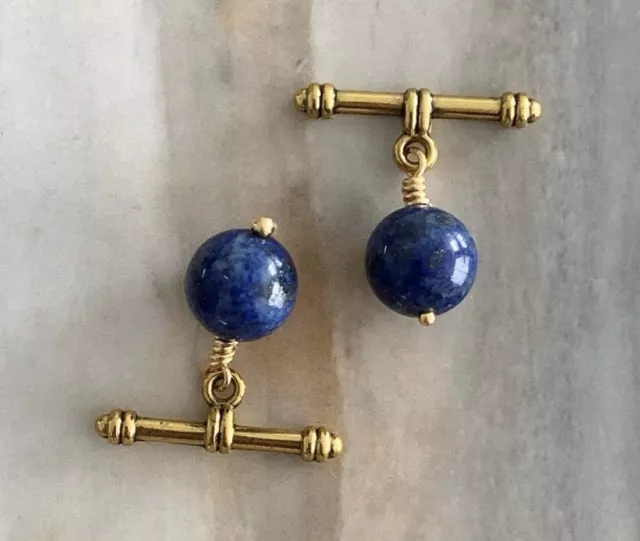 Lapis Lazuli And Gold Cuff Links (Brand New Hand Made in London)