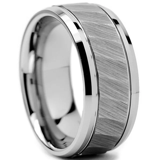 Tungsten All Size Mens Carbide 8MM Silver Wedding Band Ring Never Tarnish SR95