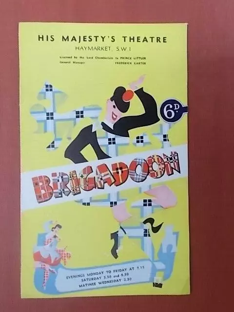 Brigadoon His Majesty's Theatre London Vintage 1950s Programme with Tickets