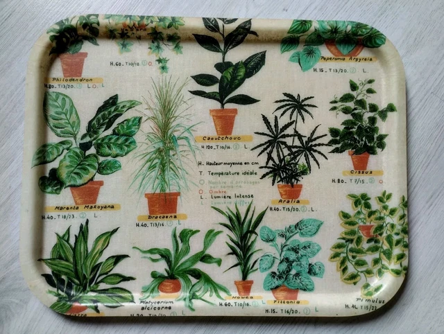 Plateau vintage en fibre de verre, années 50, motif bateaux | Selency
