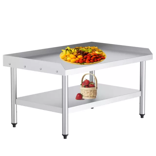 30"D x 48"W x 26"H Work Table with Storage Undershelf Stainless Steel Prep Table