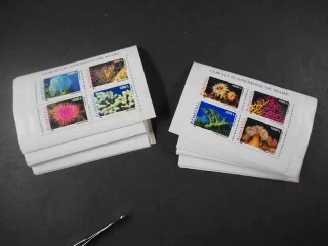 Rumänien 2001, "Korallen/Seeanemonen" **/MNH, MiNr. Bl.318/19 (100), ME 1250,-