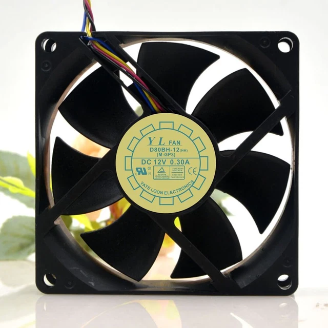 Ventola Di Raffreddamento D80BH-12(HH) 80mm | 12V 0.30A 80x80x25mm 25CFM | Cooling Fan Per PC E Apparecchiature Elettroniche