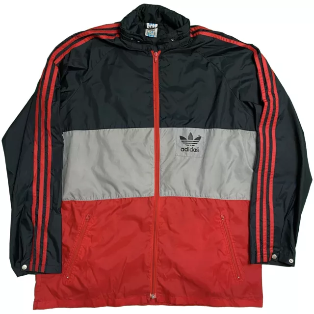 Vintage 80s Adidas Originals Windbreakers Rain Jacket LARGE 42 German Label